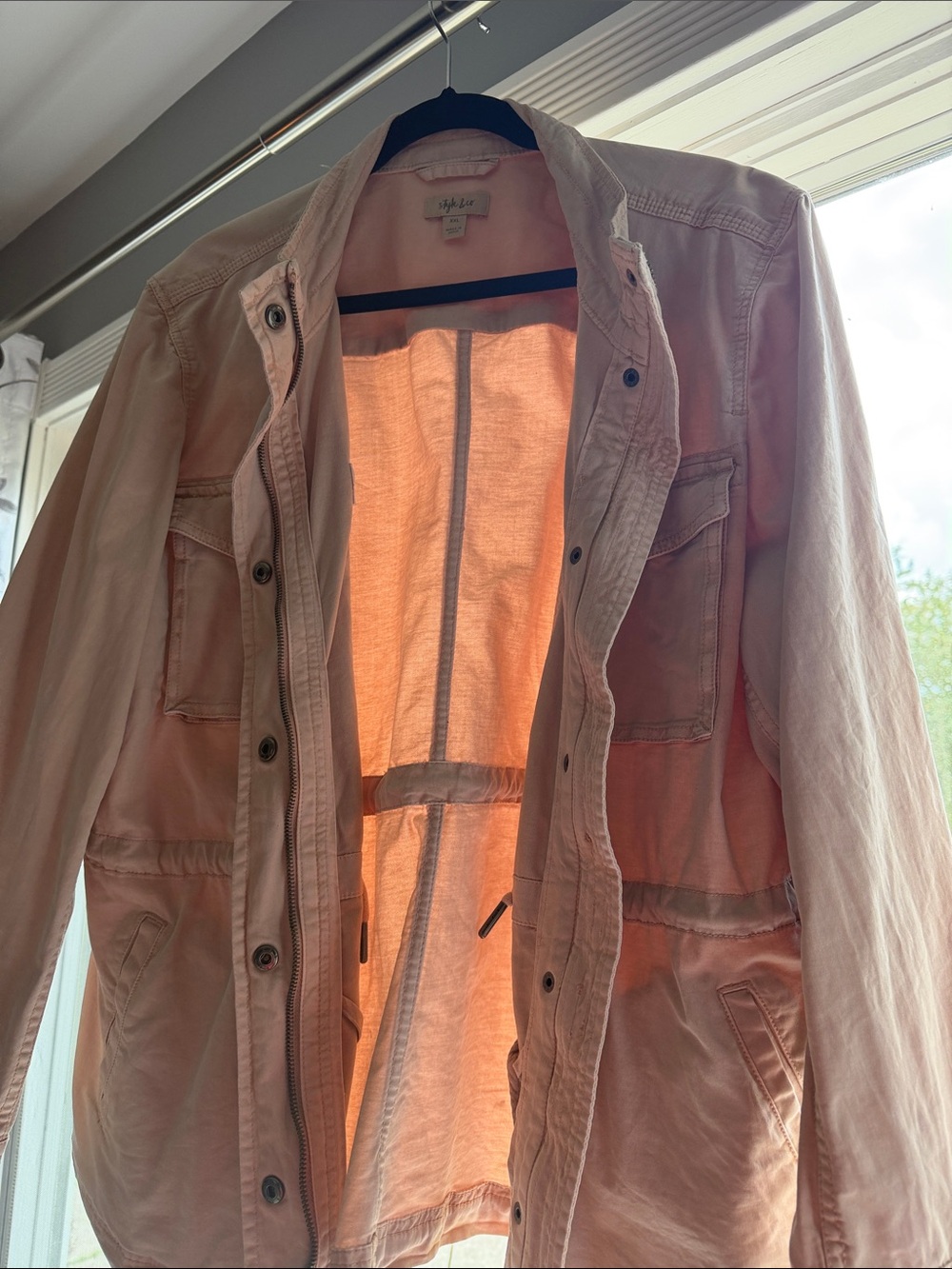 Style & Co. Light Pink Utility Jacket